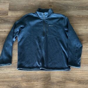 Eddie Bauer Men's Quarter-Zip Fleece Pullover - Navy